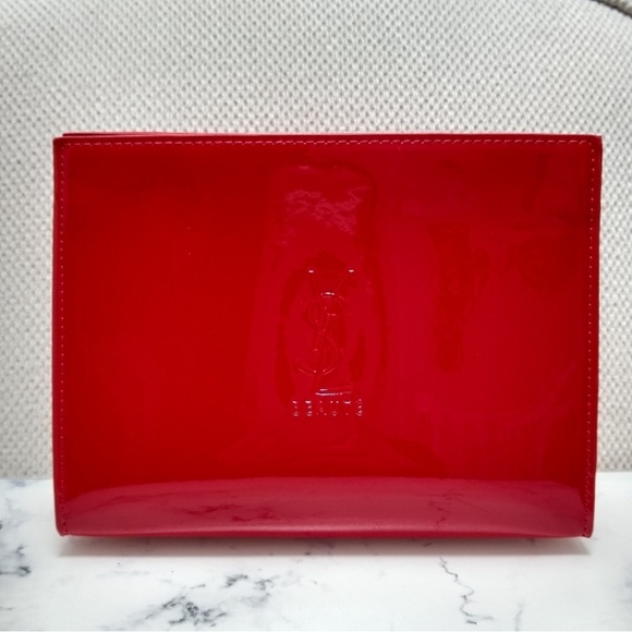 YSL Beaute Patent leather purse Cosmetic Makeup Bag Clutch nwt beauty pouch - Picture 4 of 8